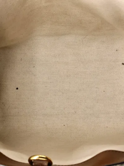 Pre-owned Gucci Structured Top Handle Open Tote Gg Coated Canvas Small Shoulder Bag In Brown