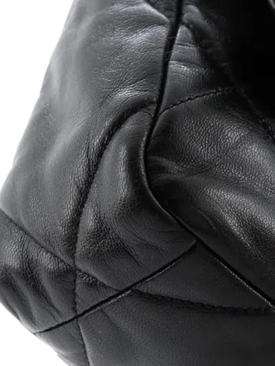 Pre-owned Chanel 19 Flap Bag Quilted Shiny Crumpled Calfskin Medium Crossbody Bag In Black