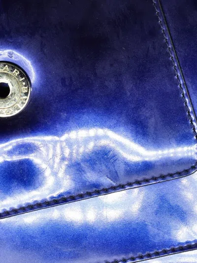 Pre-owned Bvlgari Serpenti Forever Patent Medium Shoulder Bag In Blue