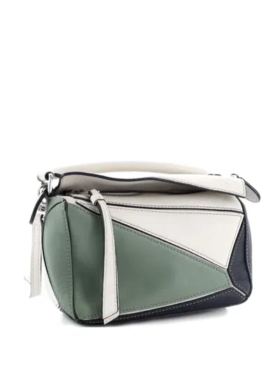 Pre-owned Loewe Puzzle Bag Leather Mini Crossbody Bag In Black