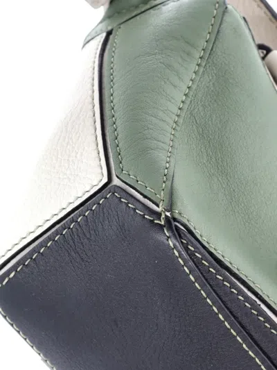 Pre-owned Loewe Puzzle Bag Leather Mini Crossbody Bag In Black