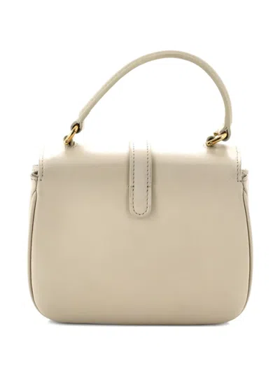 Pre-owned Celine Tabou Top Handle Bag Smooth Calfskin Mini Satchel In Neutral