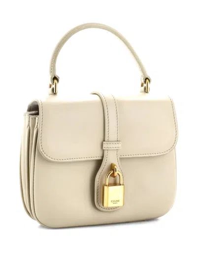 Pre-owned Celine Tabou Top Handle Bag Smooth Calfskin Mini Satchel In Neutral