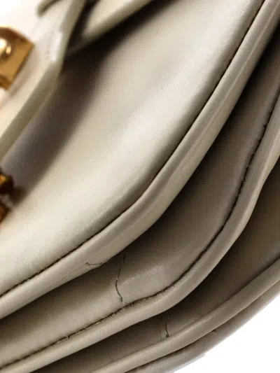 Pre-owned Celine Tabou Top Handle Bag Smooth Calfskin Mini Satchel In Neutral