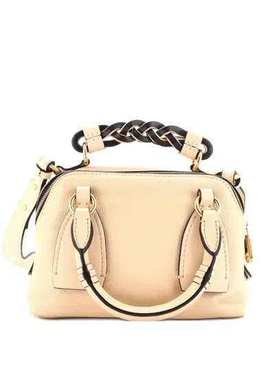 Pre-owned Chloé Daria Bag Leather Small Shoulder Bag In Neutral