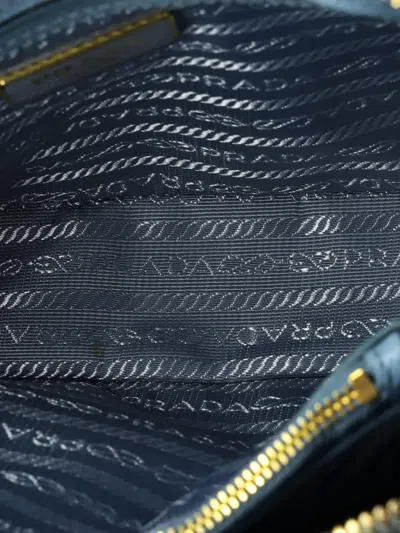 Pre-owned Prada Promenade Bag Saffiano Leather Small Satchel In Blue