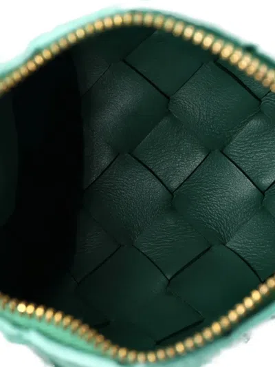 Pre-owned Bottega Veneta Loop Intrecciato Nappa Candy Crossbody Bag In Green
