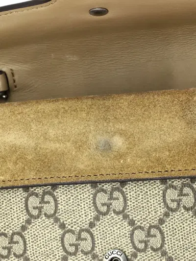 Pre-owned Gucci Dionysus Bag Gg Coated Canvas Super Mini Crossbody Bag In Brown