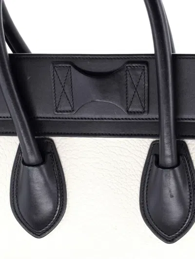 Pre-owned Celine Bicolor Luggage Bag Leather Mini Satchel In Black