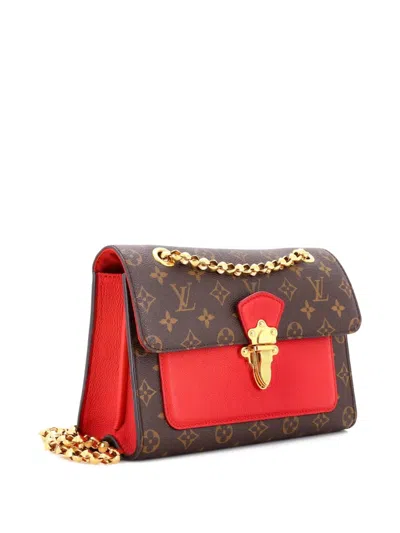 Pre-owned Louis Vuitton Victoire Handbag Monogram Canvas And Leather Shoulder Bag In Brown