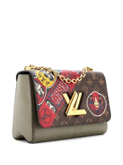 Pre-owned Louis Vuitton Twist Handbag Limited Edition Kabuki Stickers Monogram Canvas And Epi Leather Mm Shoulder Bag In Brown