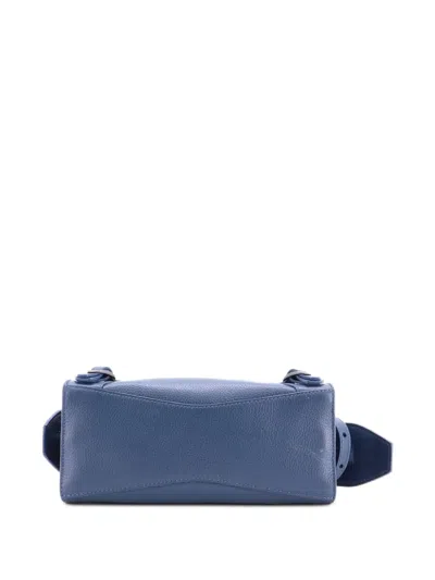 Pre-owned Balenciaga Neo Classic City Bag Crocodile Embossed Leather Mini Crossbody Bag In Blue