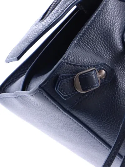 Pre-owned Balenciaga Neo Classic City Bag Crocodile Embossed Leather Mini Crossbody Bag In Blue