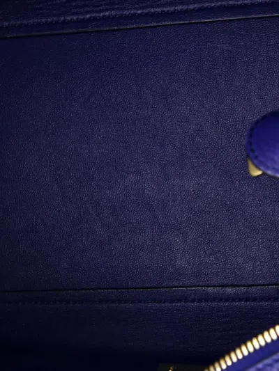 Pre-owned Celine Trapeze Bag Leather Medium Satchel In Blue