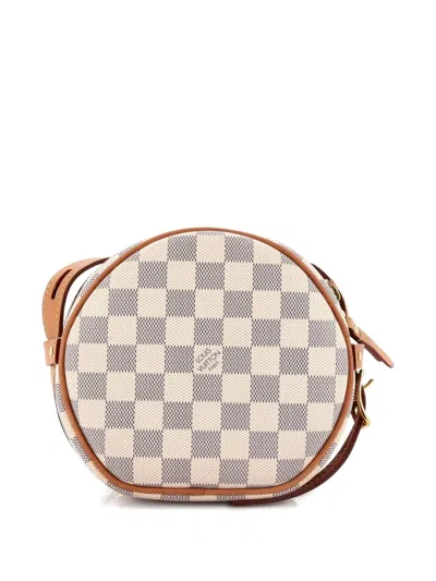 Pre-owned Louis Vuitton Boite Chapeau Souple Bag Damier Pm Crossbody Bag In White