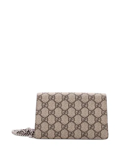 Pre-owned Gucci Dionysus Bag Gg Coated Canvas Mini Crossbody Bag In Gray