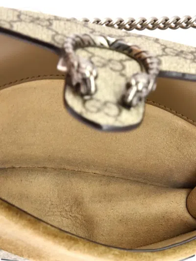 Pre-owned Gucci Dionysus Bag Gg Coated Canvas Mini Crossbody Bag In Gray