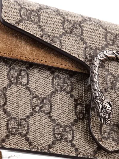 Pre-owned Gucci Dionysus Bag Gg Coated Canvas Mini Crossbody Bag In Gray