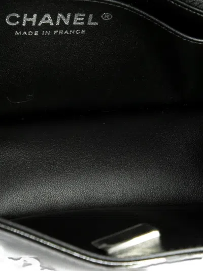 Pre-owned Chanel Camellia Flap Bag Patent Mini Shoulder Bag In Black