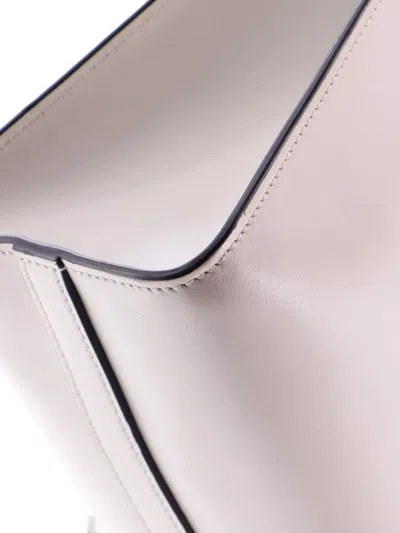 Pre-owned Prada Logo Drill Leather Small Tote Bag In White