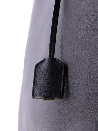 Pre-owned Saint Laurent Shopper Leather Toy Tote Bag In Black