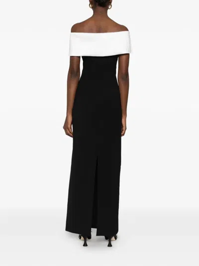 Self-portrait Flower Datail Maxi Dress In Black