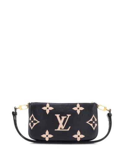 Pre-owned Louis Vuitton Multi Pochette Accessoires Bicolor Monogram Empreinte Giant Large Pouch In Black