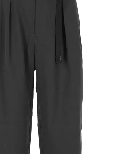 White Sand Belt Trousers In Black