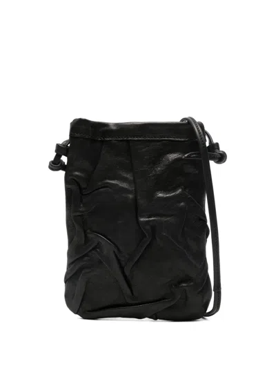 Sommet Gathered Satchel Crossbody Bag In Black