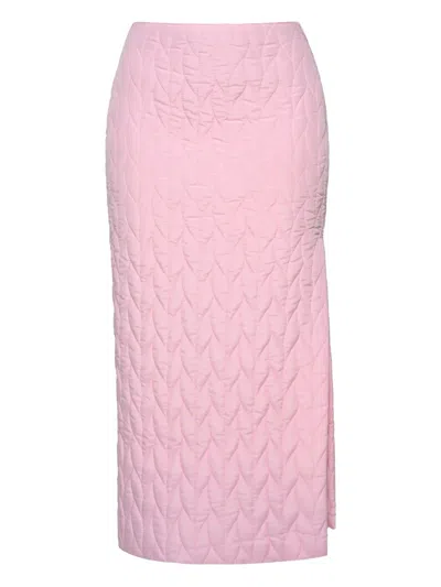 Anouki Quilted Midi Skirt In Pink
