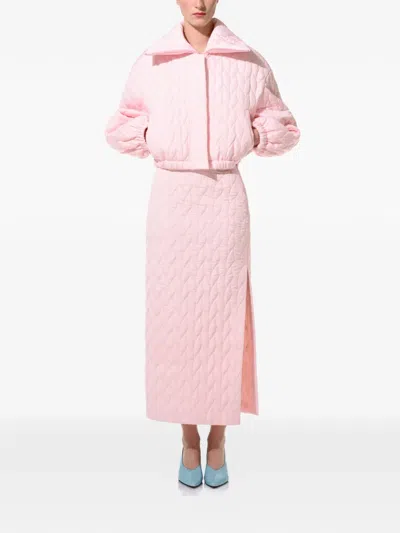 Anouki Quilted Midi Skirt In Pink