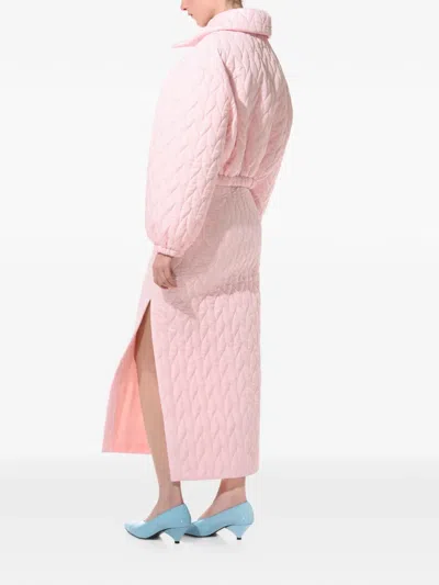 Anouki Quilted Midi Skirt In Pink