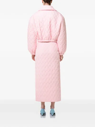Anouki Quilted Midi Skirt In Pink
