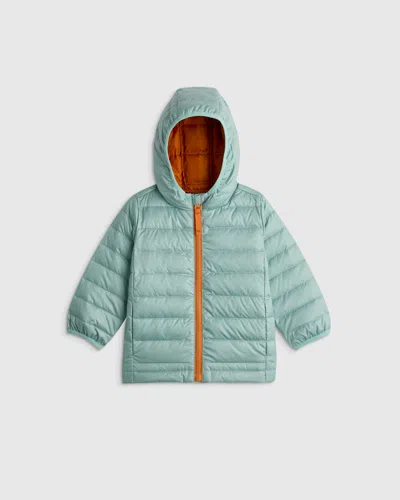 Quince Lightweight Down Hooded Puffer Jacket In Blue