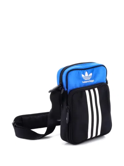 Pre-owned Balenciaga X Adidas Agneau Messenger Bag Nylon Small Crossbody Bag In Blue