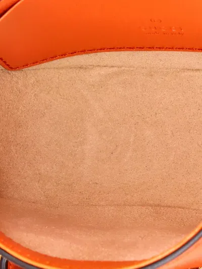 Pre-owned Gucci Horsebit 1955 Flap Wallet With Strap Leather Crossbody Bag In Orange