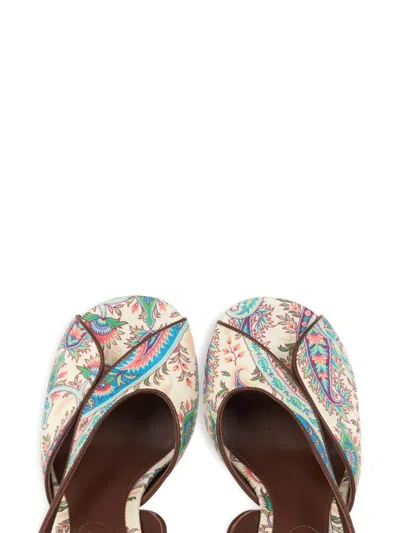 Etro Printed Ankle-strap Sandals In Multi