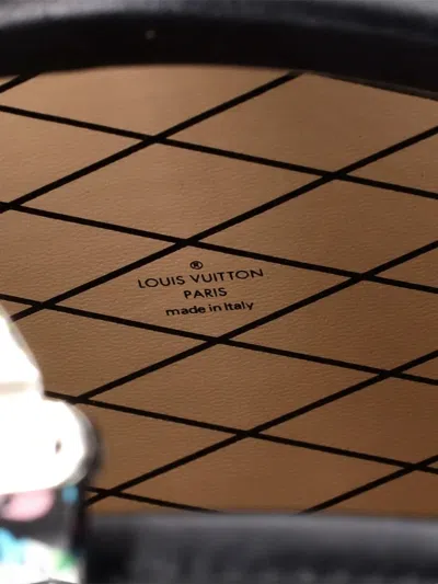 Pre-owned Louis Vuitton Petite Boite Chapeau Bag Floral Printed Leather Crossbody Bag In Black