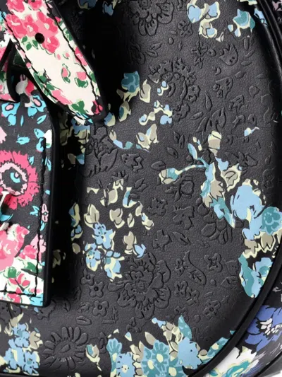 Pre-owned Louis Vuitton Petite Boite Chapeau Bag Floral Printed Leather Crossbody Bag In Black