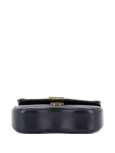 Pre-owned Louis Vuitton New Wave Chain Bag Quilted Leather Pm Shoulder Bag In Black