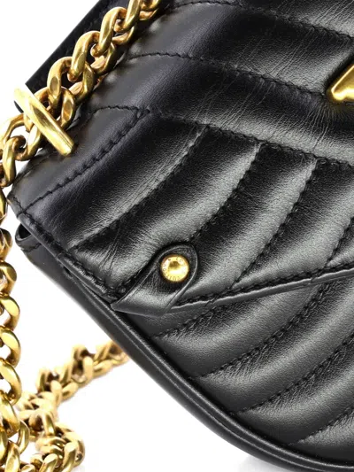 Pre-owned Louis Vuitton New Wave Chain Bag Quilted Leather Pm Shoulder Bag In Black