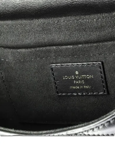 Pre-owned Louis Vuitton New Wave Chain Bag Quilted Leather Pm Shoulder Bag In Black