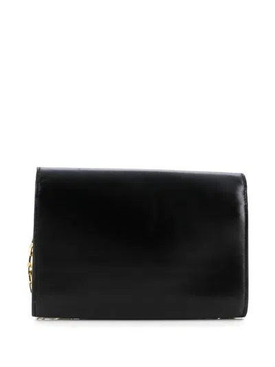 Pre-owned Louis Vuitton Chain Louise Clutch Leather Mm Shoulder Bag In Black