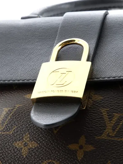 Pre-owned Louis Vuitton Locky Handbag Monogram Canvas With Leather Bb Satchel In Black