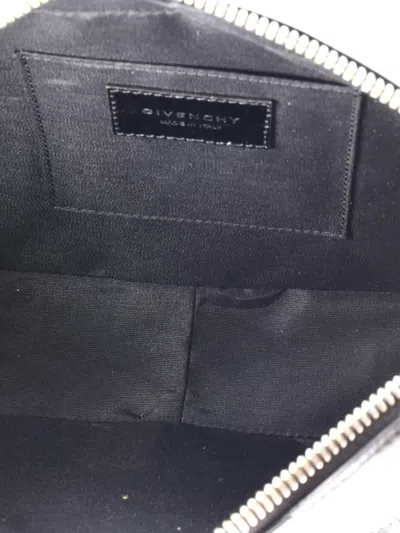 Pre-owned Givenchy Bum Bag Crocodile Embossed Leather Belt Bag In Black