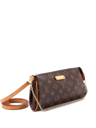Pre-owned Louis Vuitton Eva Handbag Monogram Canvas Clutch Bag In Brown