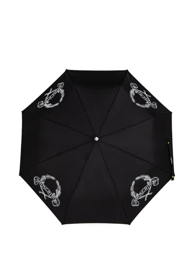 Moschino Logo-motif Umbrella In Black