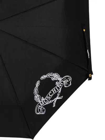 Moschino Logo-motif Umbrella In Black