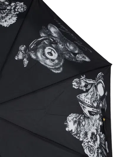 Moschino Graphic-print Umbrella In Black