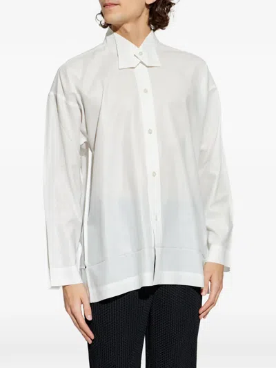 Issey Miyake Collar Buttoned Shirt In White